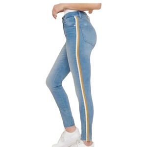 Garage JeansWomens Sz Junior 1 Blue Light Wash Crafting Skinny High Rise Ankle